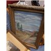 Image 2 : Three vintage pictures and framed mirror