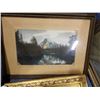 Image 4 : Three vintage pictures and framed mirror