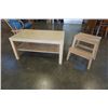Image 2 : IKEA COFFEE TABLE AND SMALL WOOD STEP