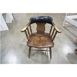 Oak and leather chair
