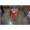 Image 1 : 3 RED ZEBRA STRIPED STOOLS