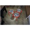 Image 2 : 3 RED ZEBRA STRIPED STOOLS