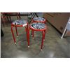 Image 3 : 3 RED ZEBRA STRIPED STOOLS
