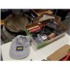Image 1 : TRAY OF HO SCALE TRAIN ACCESSORIES, CARS, CONTROLLER AND VIA RAIL HAT