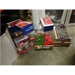 LOT OF CHRISTMAS ORNAMENTS AND DOG COSTUMES