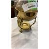 Image 3 : VINTAGE BRASS AND GLASS CARAFFE