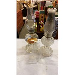 2 OIL LAMPS AND 3 FLUTES