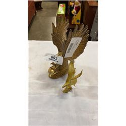 2 METAL EAGLE STATUES