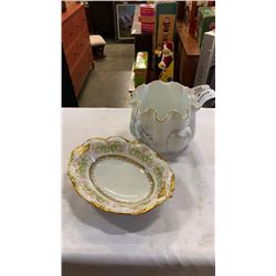 LIMOGES BOWL AND PRIMAVERA ITALIAN PORCELAIN JARDINERE
