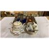 Image 1 : THOSE WERE THE DAYS QUEEN ANNE TEA SET, SILVER PLATE TRAY AND COLLECTABLES, COBALT GLASS CONDIMENT S