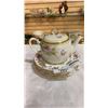 Image 2 : THOSE WERE THE DAYS QUEEN ANNE TEA SET, SILVER PLATE TRAY AND COLLECTABLES, COBALT GLASS CONDIMENT S