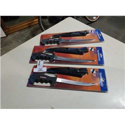 3 NEW SHIMANO FILET KNIFE WITH SHEATHS