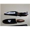 Image 2 : FULL TANG KNIFE, WOOD AND BRASS HILT KNIFE AND MACHETE