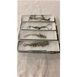 4 TRAYS OF VARIOUS RHINESTONE JEWELLERY