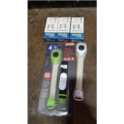 3 SAFETY PADLOCKS AND 2 SAFETY FLASHING WRISTBANDS