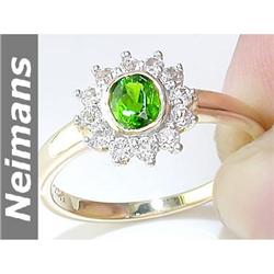 Certified 12.25 ct Green Amethyst & Diamond Pendant 14K