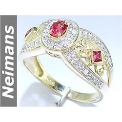 USGL Certified 4.75 ct Ruby & Diamond Earrings 14K Gold