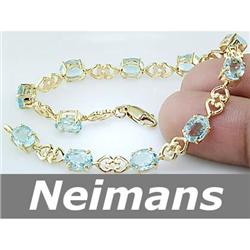 Gem Certified 8.50 ct Yellow Sapphire Bracelet 14k Gold