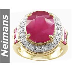 Antique 6.50 ct Sapphire & Diamond Ring 14kt Gold USGL