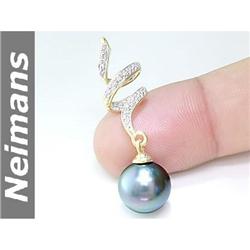 Vintage Gem 2.75 ct Citrine & Diamond Pendant 14kt Gold