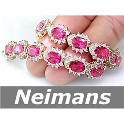 Certified 2.00 ct Pink Tourmaline & Sapphire Ring 14kt