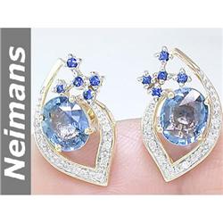 3.25 ct Pink Sapphire & Diamond Earrings 14kt