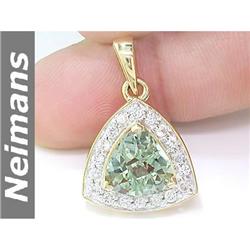 Antique Gem .75 ct Apatite & Diamond Ring 14k Gold USGL