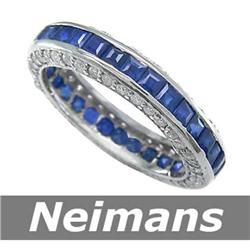 Vintage 2.50 ct Blue Sapphire & Diamond Ring 14kt Gold