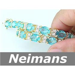 USGL Certified 1.25 ct Blue Topaz & Diamond Pendant 14k