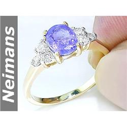 Gem Certified 2.00 ct Aquamarine & VS Diamond Ring 14kt