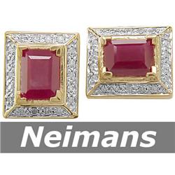 Certified 8.75 ct Ruby, Sapphire & Diamond Pendant 14kt