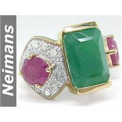 Vintage 1.50 ct Sapphire & VS Diamond Ring 14kt Gold