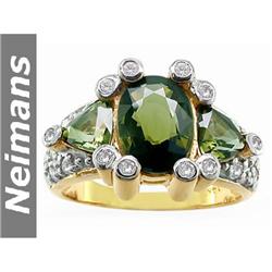 Gem Quality 1.75 ct Yellow Sapphire & Diamond Ring 14kt