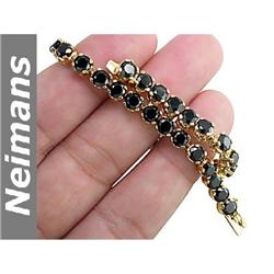 Certified 28.25 ct Sapphire & Diamond Bracelet 14K Gold