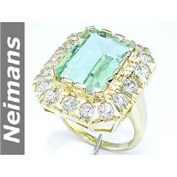 Victorian 4.00 ct Yellow Sapphire & VS Diamond Ring 14k