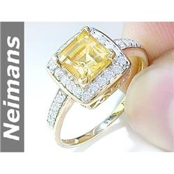 Gem Certified 10.75 ct Amethyst & Diamond Ring 14K Gold