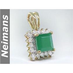 Antique 1.25 ct Green Sapphire & Diamond Ring 14kt Gold