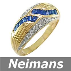 Certified .75 ct Blue Sapphire & Diamond Ring 14kt Gold