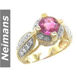 15.50 ct Pink Kunzite & Diamond Ring 14kt CERT