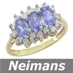 USGL Certified 4.75 ct Sapphire & Diamond Ring 14K Gold