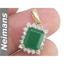 USGL Certified 1.50 ct Emerald & Diamond Ring 14kt Gold