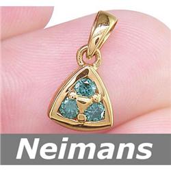 .25 ct Blue Diamond Pendant 14kt Gold USGL CERT