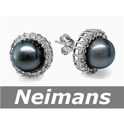 Certified .50 ct Aquamarine & Diamond Stud Earrings 14k