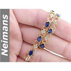 Gem Certified 1.00 ct Sapphire & Diamond Ring 14kt Gold