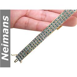 Certified 5.75 ct SI2 Blue Diamond Bracelet 14kt Gold