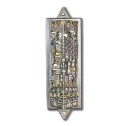 Raphael Abecassis Sterling Silver Electroform Mezuzah with Letter of Authenticity.