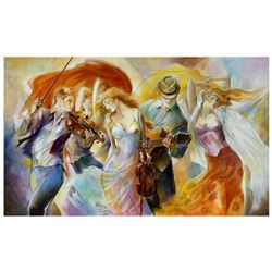 Lena Sotskova, "Happiness" Hand Signed, Artist Embellished Limited Edition Giclee on Canvas with COA