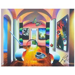 Ferjo, "Golden Light Washes Over the Masters" Original Painting on Canvas, Hand Signed with Letter o