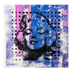 Gail Rodgers, "Marilyn Monroe" Hand Signed Original Hand Pulled Silkscreen Mixed Media on Canvas wit