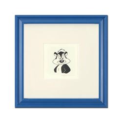 "Pepe Le Pew" Framed Limited Edition Etching with Hand-Tinted Color and Numbered.